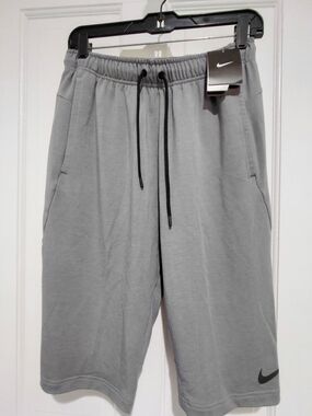 Nike Men’s Gray Athletic Sweatshorts with Black Drawstring